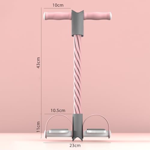 Image of Proberos Fitness Tension Rope with Wider Pedal, 6-Tube Elastic Yoga Pedal Puller Resistance Band, Pull Reducer Training Bands, Natural Latex Tension Rope, for Abdomen /Waist /Leg Stretching, Pink