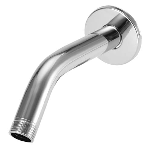 Duscharm mit Flansch, 17cm Verlängerung aus Edelstahl, Duschkopfarm für festen Duschkopf und Regenduschkopf, Wandmontage (Chrom)