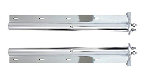 Image of Chrome Straight Spring Loaded Mud Flap Hanger,Round Tube Style,1-1 /8 inch Bolt Spacing,30 inch Length