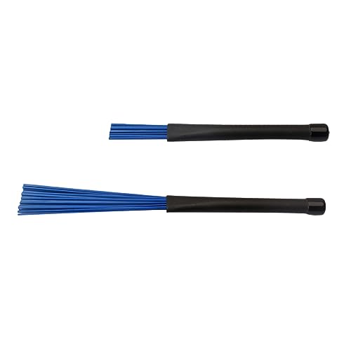 ULDIGI Blue Drum Stick Cleaning Brush Loop End Comfortable Handle 1 Pair for Jazz Drummers