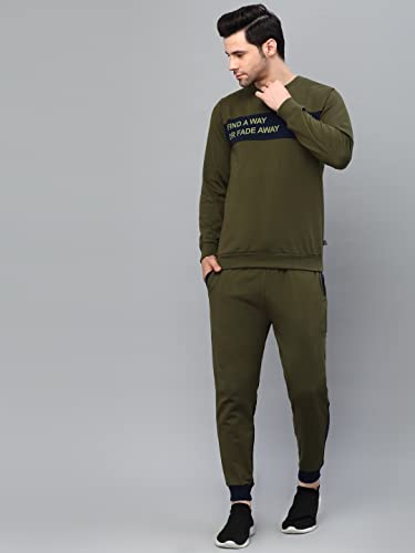 Image of Rigo Round Neck Full Sleeve Terry Track Suit For Men | Regular Fit Plus Sizes Tracksuit for Men's | Co-ord Set For Men