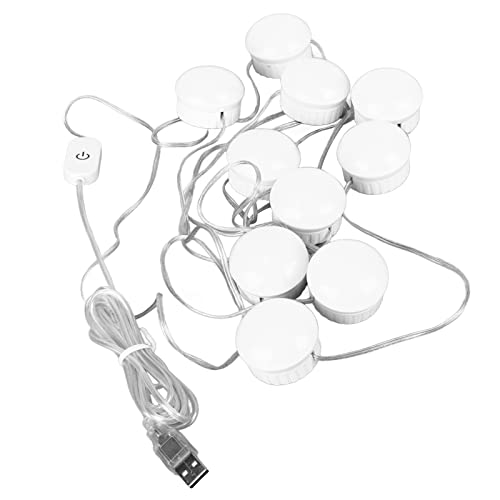 Luz LED para espejo con 10 bombillas regulables y cable retráctil 5