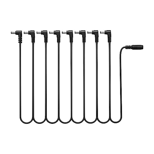 Hellery デイジーチェーンエフェクトケーブル、直角、電源コードギターエフェクターアクセサリー、キーボードアンプ、ベース用エレキギターエフェクトペダルケーブル, 8way