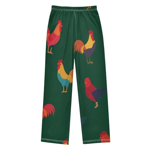 ZZXXB Rooster Boys Long Pants Soft Trousers Elastic Waist Kids Lounge Bottoms with Pockets S-XL2