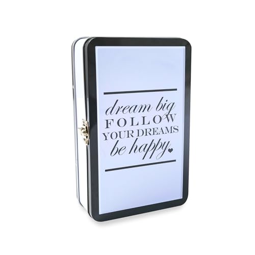 Image of DAHO Metal Storage Box with Hinge for Office, School, Home, Makeup, Arts & Crafts and Accessories (Follow Your Heart)