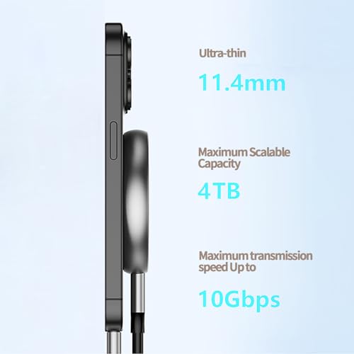 Image of YMY Portable Magnetic External SSD 1TB, 10Gbps Ultra Speed External Solid State Drive, USB C SSD for Storage and Backup Compatible with Laptop, Mac, TV, iPhone 15 Pro, Type C Smartphones etc