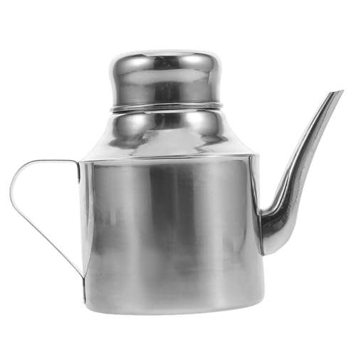 Alipis Olla De Aceite De Acero Inoxidable Botella De Aceite De Cocina Dispensador De Salsa De Acero Inoxidable Botella De Aceite De Acero Inoxidable Con Escala Botellas De Vidrio Silver