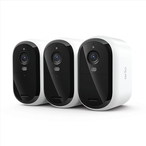 Image of Wireless Outdoor Camera with 4X Longer Battery - Essential XL Security Camera 2K (3rd Gen, Release), Person Recognition, Package Detection, Animated Preview, 1-Mo. Trial of Secure Plan, 3 Cam