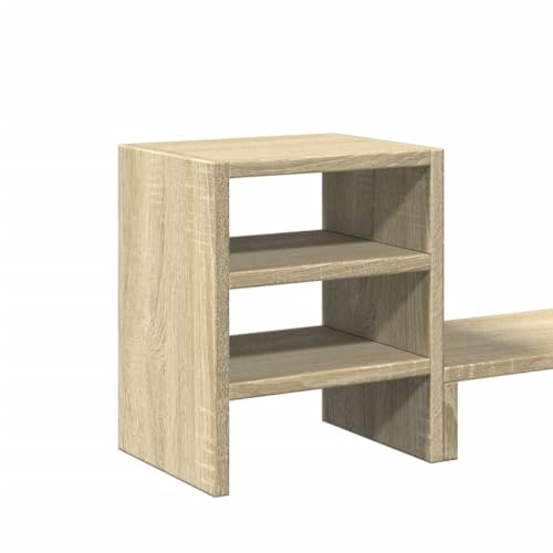 Support d'écran ergonomique réglable avec rangement en chêne Sonoma - 7