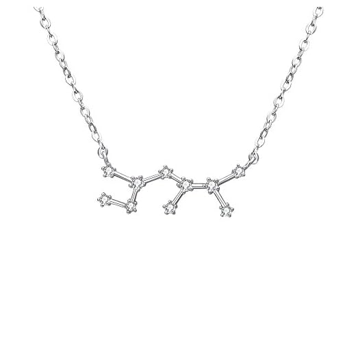 Clearine Collares de Mujer Serie de Constelación "Sagitario" Colgante Plata 925 Zirconia Cúbica Horóscopo Exclusivo para Regalo Boda Novia