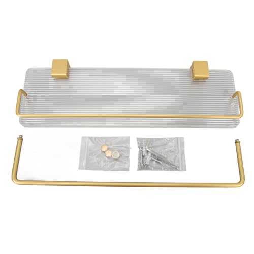 Almeigrity Estante Flotante con Barra de Toalla montado en la Pared acrílico Aluminio baño toallero Soporte para Sala de Estar Cocina Dormitorio (40)