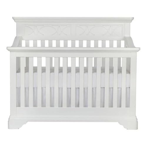 Pemberly Row Traditional Wood 4-in-1 Convertible Crib in White Lace