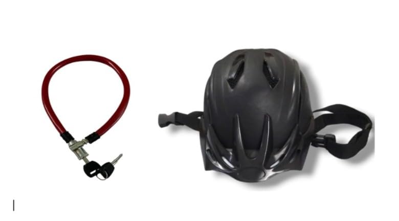 Kids Cycle Helmet with Safety Cycle Lock – Adjustable Child Helmet with Anti-Theft Cable Lock & Keys Pack of 2 Items Ideal for Cycling, Skateboarding and More-image-7