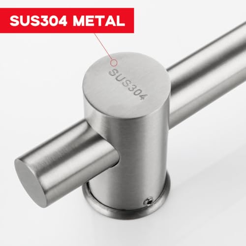 Image of HASTHIP Shower Slide Rail, 25.9'' Stainless Steel Shower Head Bar Holder, Variable with Height and Angle Mounting Brackets, Handheld Shower Head Holder for Bathroom, No Drill Installation