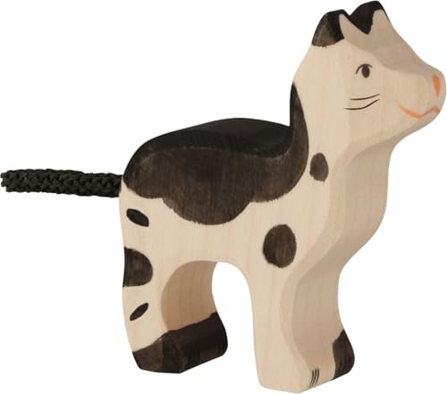 Holztiger 80540 - Spielfigur - Katze, klein, schwarz/weiß