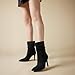 Putu Women's Stiletto High Heel Boots Slouchy Ankle Boots Sexy Dress Boots Black 8