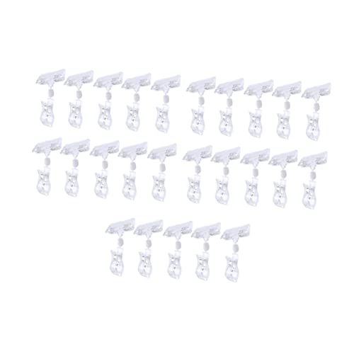 LALAFINA Shelf Clamp Set 25pcs Double Head Universal Clip Crystal Clip for Supermarket Display