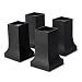 Bed Risers, Set of 4 with Adjustable Height from 4" to 6", Matte Black - Stylish, Modern Furniture Lifters with Non-Scratch, Non-Slip Rubber Foot - Extra-Tall Bed Lifts for Couch, Chair, Table