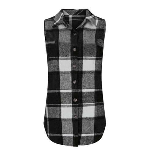 Girls Vest Plaid Fleece Button Down Open Front Sleeveless Jackets Fall Fashion Cute Casual Coat Outerwear Size 10-124