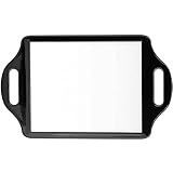 Mirrorvana XLarge Barber Hand Mirror with Double Comfy Handles, Professional Handheld Mirror for Salon and Barbershop (14” x 8.5”)