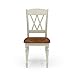Home Styles Monarch Double X-back White and Oak Dining Chairs, with Solid Hardwood Construction, Turned Legs, and Distressed Oak Finish, Set of Two