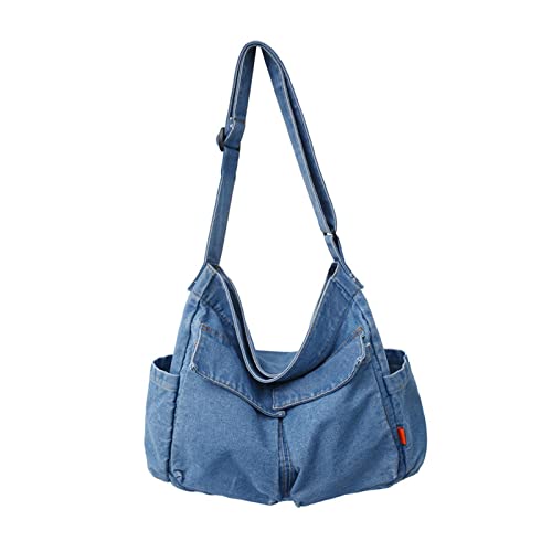 Image of VELURA SYDL Durable Hobo Bag Casual Tote Stylish Handbag Multipurpose for Trip Work Gym Light Blue|1 Piece Hobo Bag|Clothing, Shoes & Accessories