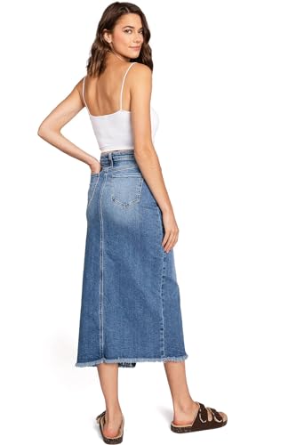 Celebrity Pink Regeneration Women's Juniors High Rise Jean Midi Skirt4