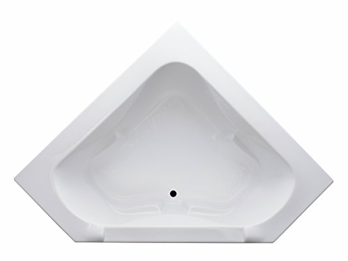 Carver Tubs - Ct6060 - Soaking Classic Corner Bathtub - 60"L X 60"W X 19.5"H - White Triangle Two Person Acrylic W/Armrest #TOP1