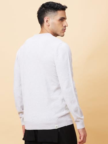 Image of Being Human Self Design Grey Round Neck Sweater