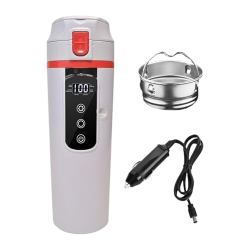 Tetera eléctrica para auto 12V/24V acero inoxidable blanca
