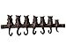 Comfify - Gancho de pared de hierro fundido de 7 gatos - Estante decorativo de gancho de pared de hierro fundido - Perchero de diseño vintage con 4 ganchos - Montado en la pared - con tornillos y anclas - Marrón