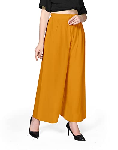 Image of Pranjal Women's Premium Regular Fit Rayon Palazzo - Free Size, Fits Up to 2XL, Stylish & Comfortable (Plazo P)