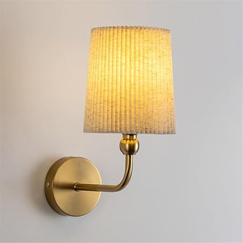 Fabric Wall Lamp Metal Body Sconce Lighting Cylindl Cloth Shade