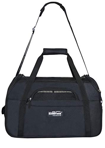 EliteField Soft Pet Carrier (3 Year Warranty, Airline Approved) Soft Sided Dog Puppy Cat Carrier Travel Bag (X-Large: 21" L x 12" W x 13" H, Black)