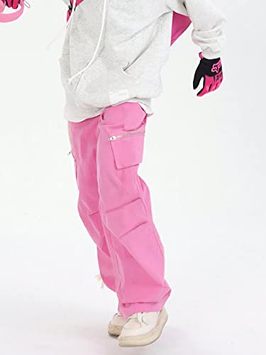 OYOANGLE Men's Casual Cargo Pants Drawstring Elastic Waist Flap Pocket Street Baggy Jogger Trousers4