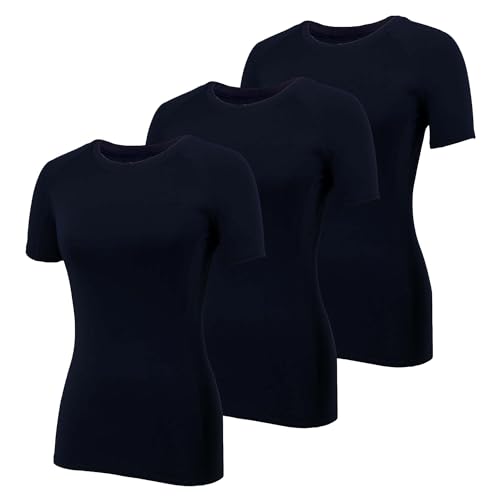 YUSHOW 3er Pack Sportshirt Damen Kurzarm Kompressionsshirt Fitness Schnelltrocknend Gym Oberteil Rundhals Atmungsaktiv Sommer Laufshirt YUSHOW 3er Pack Sportshirt Damen Kurzarm Kompressionsshirt Fitness Schnelltrocknend Gym Oberteil Rundhals Atmungsaktiv Sommer Laufshirt