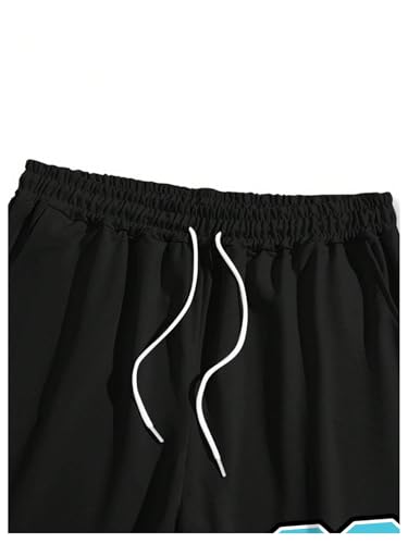 Floerns Men's 2 Piece Outfit Short Sleeve Graphic Tee and Drawstring Shorts Set Beige and Black X-Large4