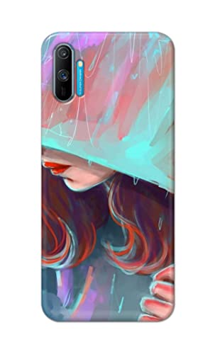 Image of PRINTFIDAA Pretty Woman Under The Umbrella Painting Printed Designer Hard Case for Realme C3 Back Cover -(e) RPM1007