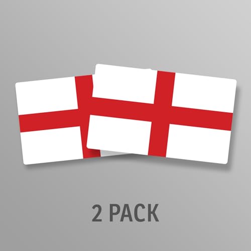 Image of World Country Flag Decal Stickers - Two Pack - for Cars Windows Bumpers Laptops Tablets Tumblers Cups Walls (England)
