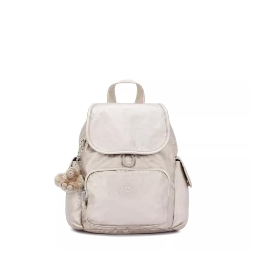 Kipling City Pack Mini, Zaino Piccolo, Metallic Glow (Argento)