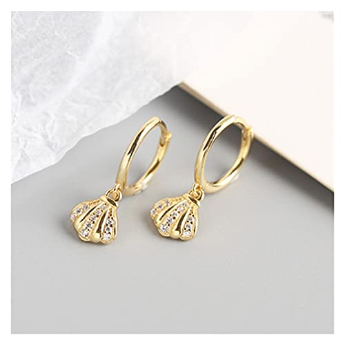 Boucles d'oreilles en argent sterling 925 avec pendentif coquille punk élégant