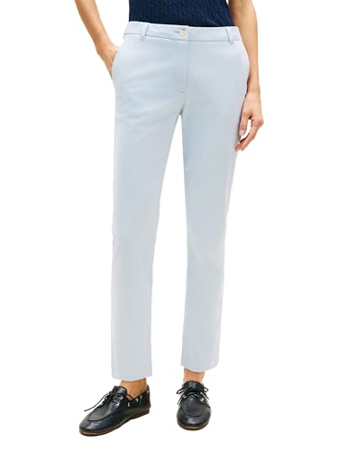 Image of Tommy Hilfiger Women's Twill Slim Chino Pants with Stretch Mid Rise Ankle Pants