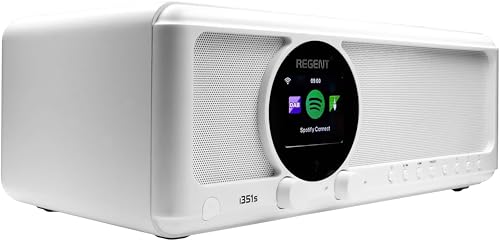 Ferguson – Radio Internet Dab+ Wi-FI – Regent i351s Spotify Connect/AUX/USB/Bluetooth – Poste Radio: Enceinte, Hi-FI, FM - Alarme Double, télécommande - Bluetooth Unique in/Out (Blanc)
