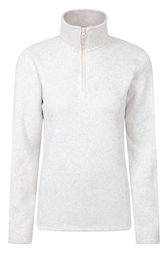 Mountain Warehouse Idris Womens Half-Zip Fleece - Lightweight, Soft, Warm & Cosy Anti-Pill Top - Best for Spring Summer, Camping, Outdoors, Travelling & Hiking Beige Women's Size 12