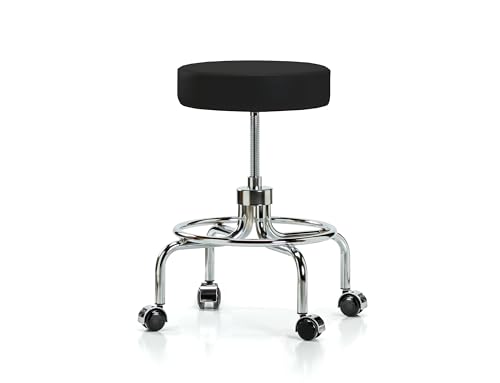Image of Perch Retro Exam Stool | Medium Bench Height 18.5-24 inch | Black Fabric