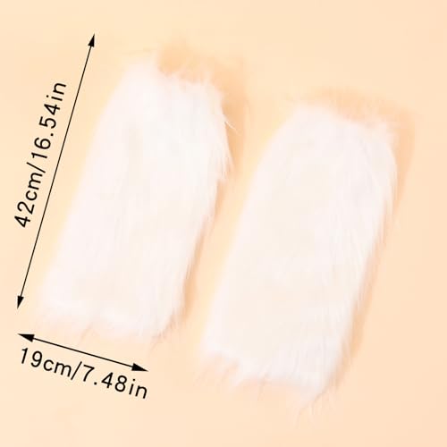 Fluffy Leg Warmers Black Leg Warmers for Women Fuzzy Leg Warmers Winter Fluffy Leg Warmers Furry Long Boot Cuffs Cover3