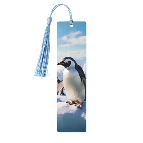 木製しおり メンズ レディース ハンドメイド しおり 飾り房付き ヴィンテージ 木製 ブックマーク ペンギン 木製吊り下げタグ 読書ページマーカー 本好き向け