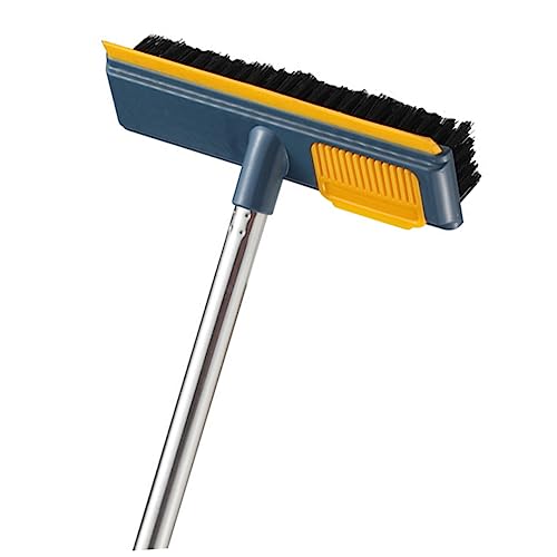 Healeved Cepillo de Piso Floor Cleaner limpiasuelos Boar Bristle Brush Limpiador de Manchas Cepillo de Limpieza baño empuñadura Rascador y Cepillo 2 en 1 Cepillo rígido Tubo de Hierro