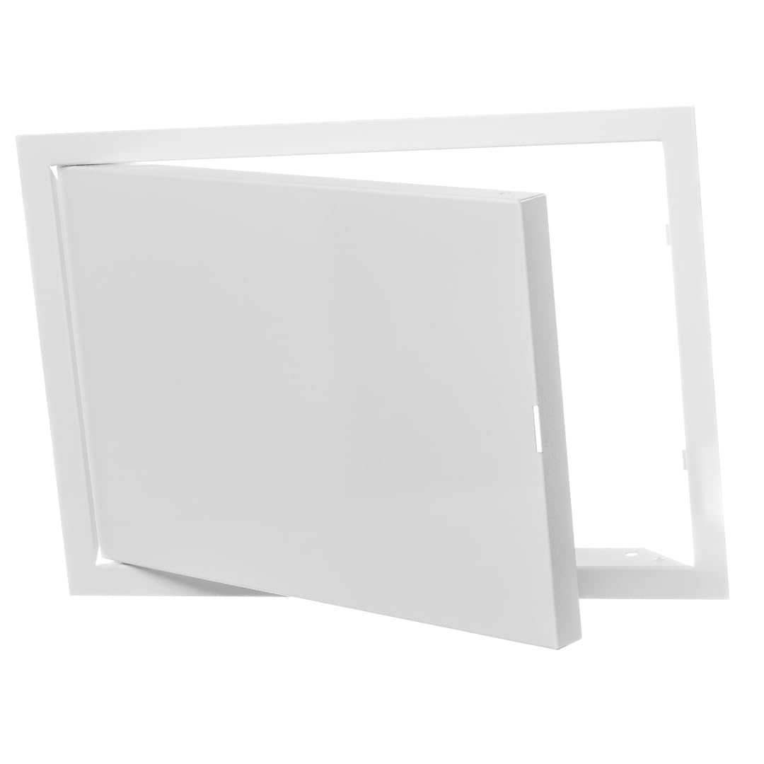 Metall Revisionsklappe 20x30 cm - Serviceklappe zur Inspektion und Abdeckung - 200x300mm Revisionstür - Inspektionstür Zugangstür Wartungsklappe - Stahl Verzinkt Weiß