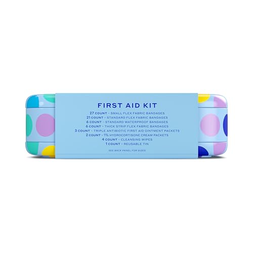 Image of Welly First Aid Kit - Bravery Badges in Flexible Fabric and Waterproof, Singe Use Ointments Triple Antibiotic, Cleansing Wipes and Hydrocortisone - 70 Count